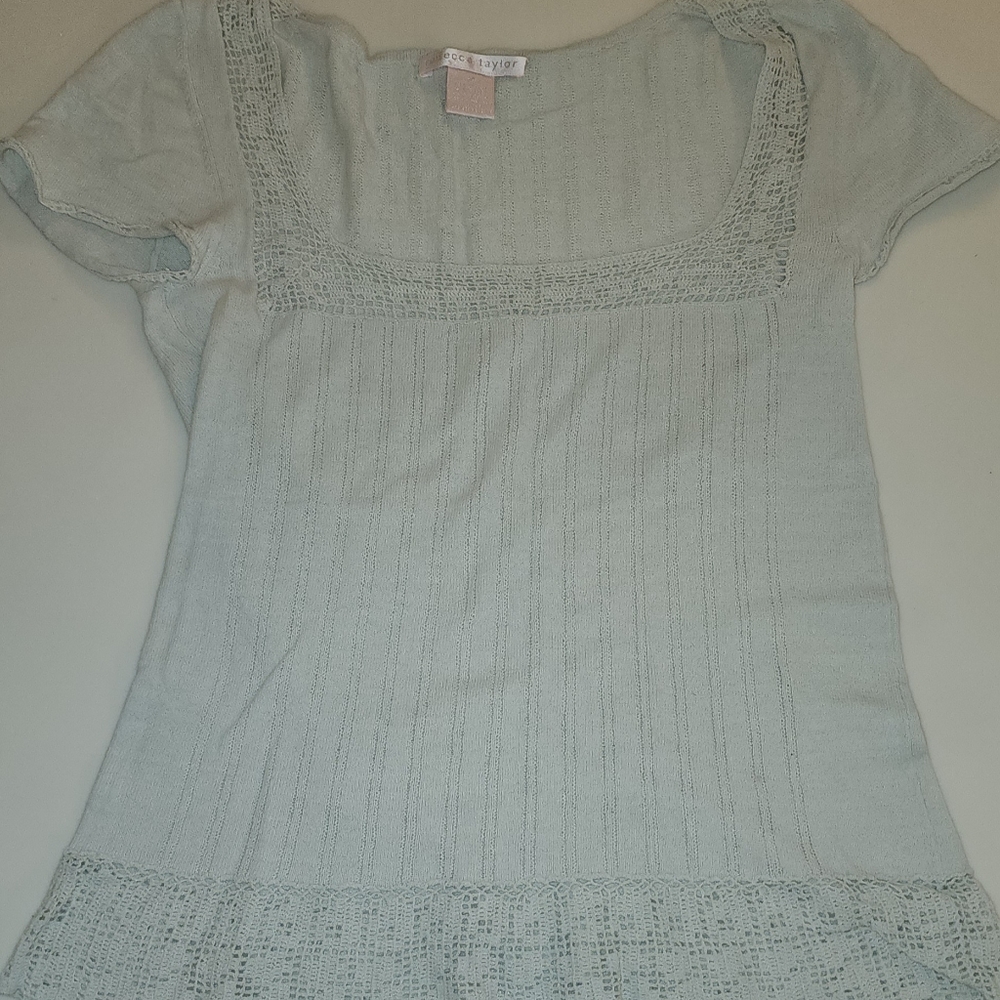 Rebecca Taylor Crocheted Blue top Women size M